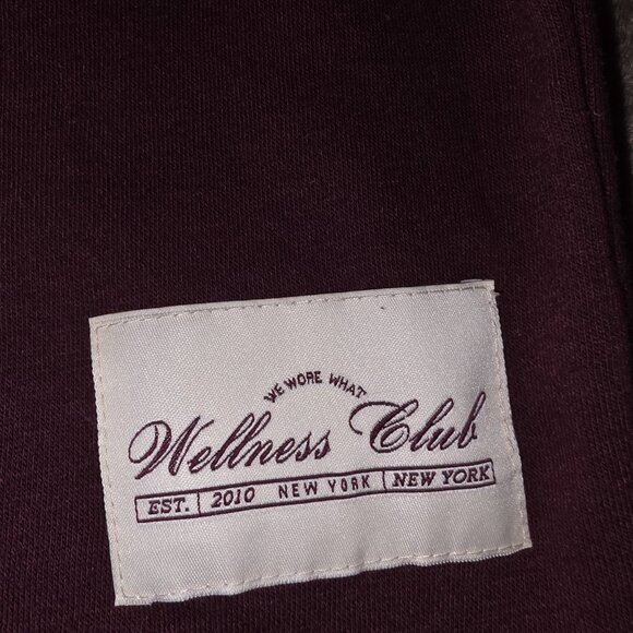 WeWoreWhat Wellness Club Oversized Crewneck Sweatshirt Burgundy L - Picture 6 of 12